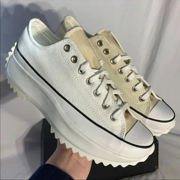 Converse Run Star Hike New Platform Shoes Mens 9.5 and 10.5 - Tan White Black - Picture 4 of 7